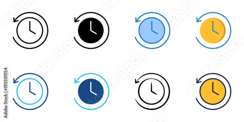 Recently used icons set multiple style collection. Editable stroke 
