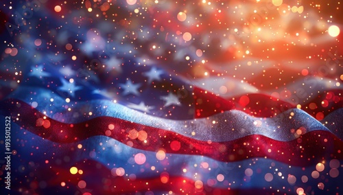 A vibrant display of the american flag with a festive and patriotic theme