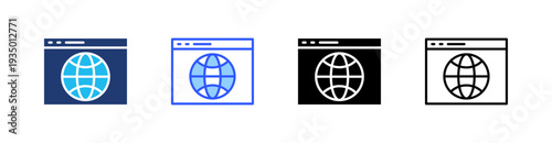 Website Multi Style Icon Set Vector 