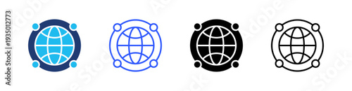 Network Multi Style Icon Set Vector 