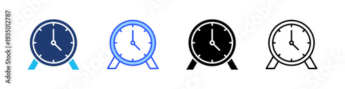 Clock Multi Style Icon Set Vector 