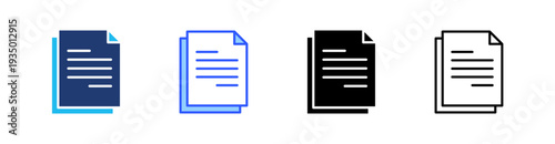 Note Multi Style Icon Set Vector 