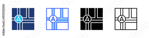 Maps Multi Style Icon Set Vector 