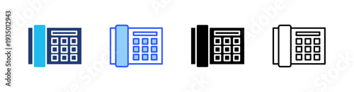 Fax Multi Style Icon Set Vector 