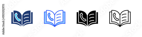 Contact Book Multi Style Icon Set Vector 