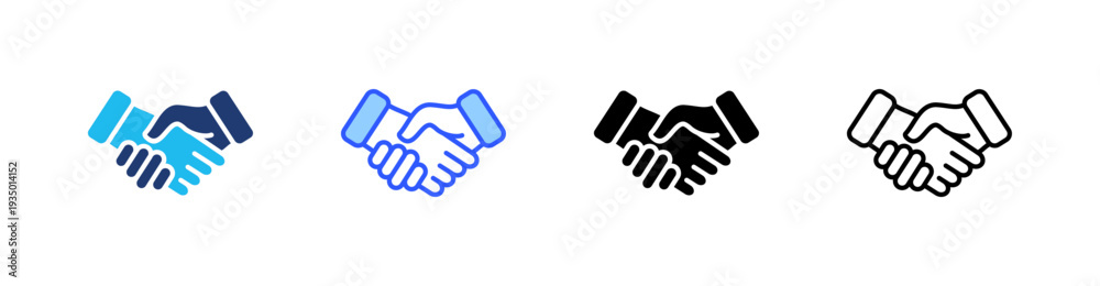 Obraz premium Handshake Multi Style Icon Set Vector 