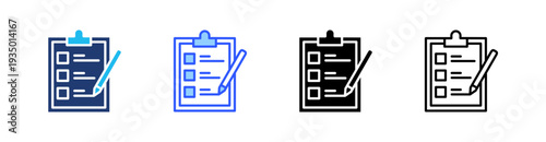 Assessment Multi Style Icon Set Vector 