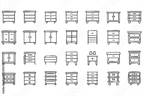Real Estate and Home Staging Furniture Icon Set
