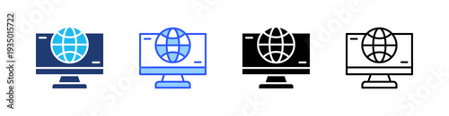 Internet Multi Style Icon Set Vector 