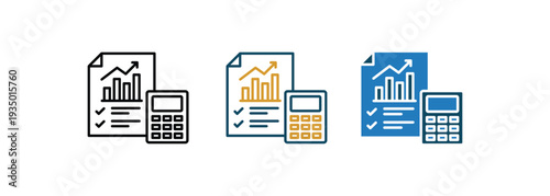 Financial Planning Chart  icon line vector