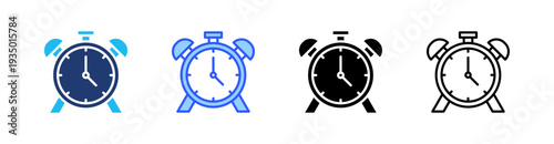 Alarm Multi Style Icon Set Vector 