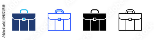 Bag Multi Style Icon Set Vector 