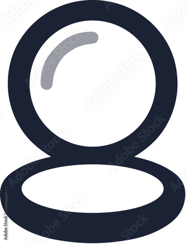 Minimalist Style Open Face Powder Compact Case Makeup Accessory Illustration