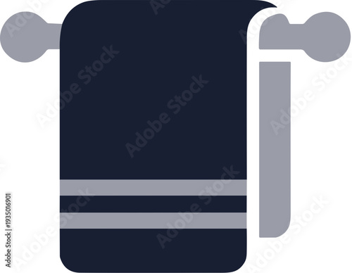 Modern Minimalist Towel Rack Illustration Icon for Bathroom Amenities