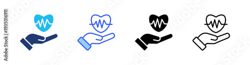 Life Insurance Multi Style Icon Set Vector 