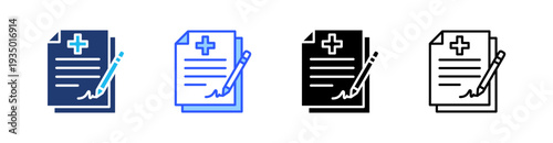 Contract Multi Style Icon Set Vector 