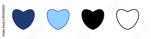 Heart Multi Style Icon Set Vector 