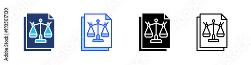 Legality Multi Style Icon Set Vector 