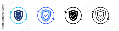 Security System Multi Style Icon Set Vector 