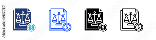 Law Multi Style Icon Set Vector 