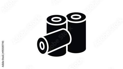 Vacuum sealing rolls icon for airtight food preservation and long-term storage.Vacuum sealing rolls icon for airtight food preservation and long-term storage.