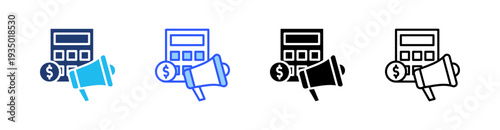Marketing Budget Multi Style Icon Set Vector 