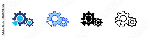 Automation Multi Style Icon Set Vector 