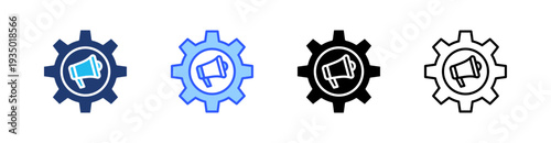 Campaign Management Multi Style Icon Set Vector 