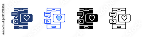 Social Media Multi Style Icon Set Vector 