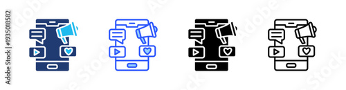 Marketing Multi Style Icon Set Vector 