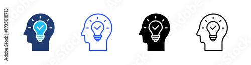 Knowledge Multi Style Icon Set Vector 