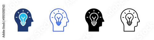 Idea Multi Style Icon Set Vector 