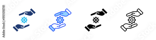 Technical Support Multi Style Icon Set Vector 
