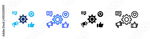 Content Management Multi Style Icon Set Vector 