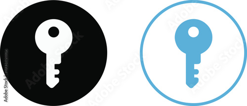 Key icon security symbol access password lock vector illustration isolated on white background authentication privacy protection concept