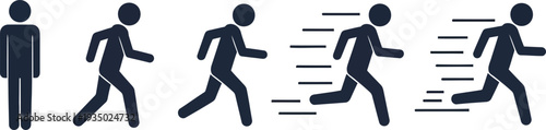Sequence of stick figures running to the right in different motion phases