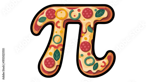 Creative pizza pie symbol represents mathematical constant.