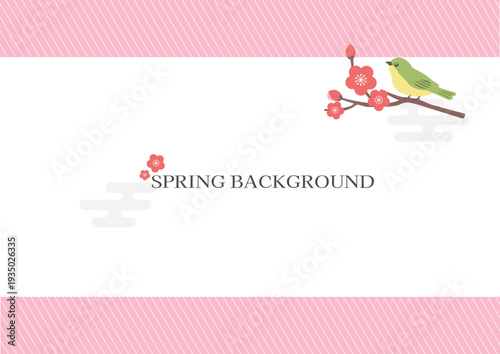 春の背景イラスト　春のお花のイラスト　詰め合わせ　春素材　春のバナー　 ロゴ　桜
