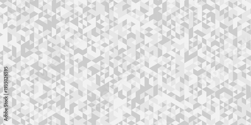 Abstract background made of triangles. Mosaic pattern, tile geometric cube white and gray vector wallpaper.