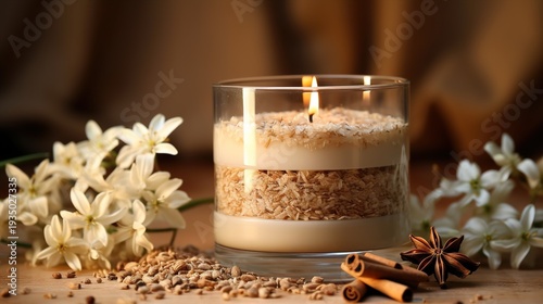 Wallpaper Mural Warm Glowing Candle with Floral and Spice Accents Torontodigital.ca