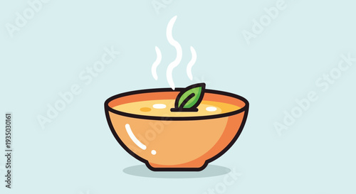 Steaming Bowl of Soup with Garnish