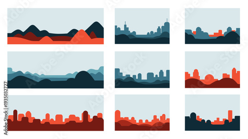 Abstract Cityscapes & Landscapes Vector Graphics for Business & Marketing Design