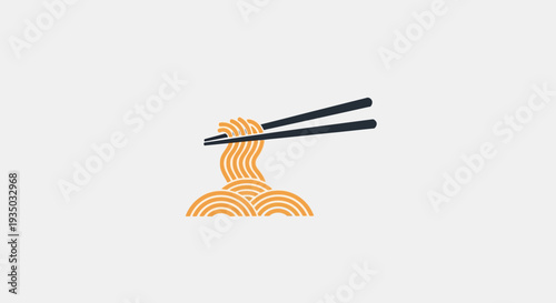 Chopsticks Picking Up Delicious Noodles