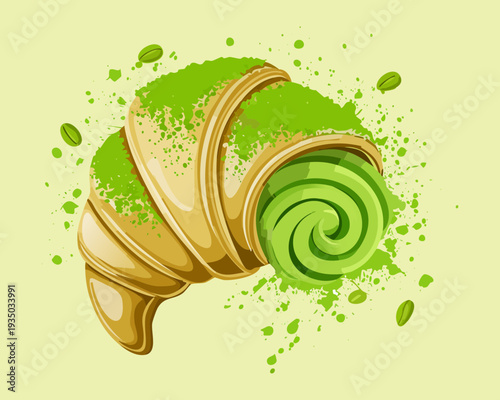 Gourmet toast topped with salmon roe and fresh herbs for sophisticated brunch or party snack design - Vector Illustration