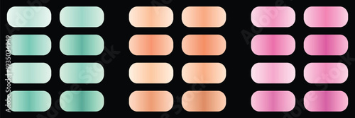 Mint Cream Peach Sorbet Cotton Candy Pink Pastel Gradient UI Swatch Collection.