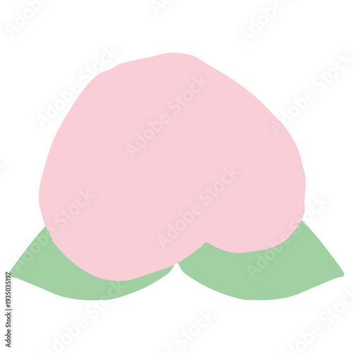 甘くて美味しそうな桃のイラスト 9月の園だよりに使いやすいシンプル手描き素材シリーズ