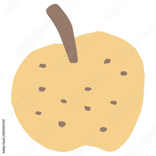 みずみずしい梨の秋のイラスト 9月の園だよりに使いやすいシンプル手描き素材シリーズ