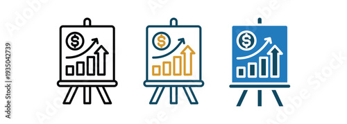 Economic Success Artwork icon line vector