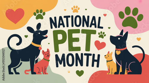 Three white bunnies with colorful easter eggs and flowers on a green lawn with happy easter monday text