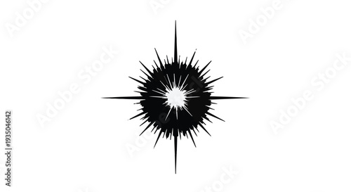 Abstract burst of light and energy radiating outwards on a white background